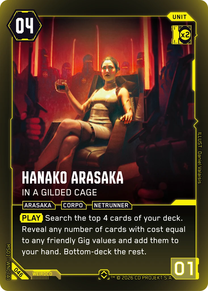 Hanako Arasaka: In a Gilded Cage - Cyberpunk TCG card