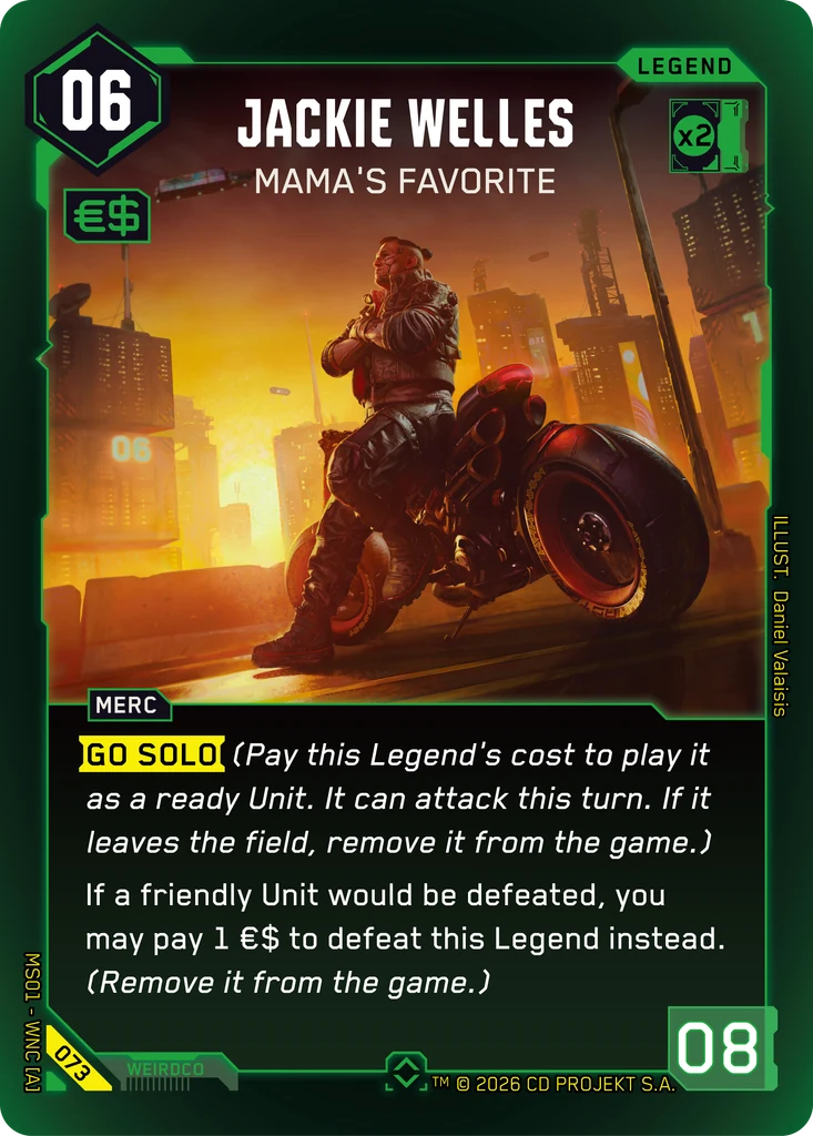 Jackie Welles: Mama's Favorite - Cyberpunk TCG card