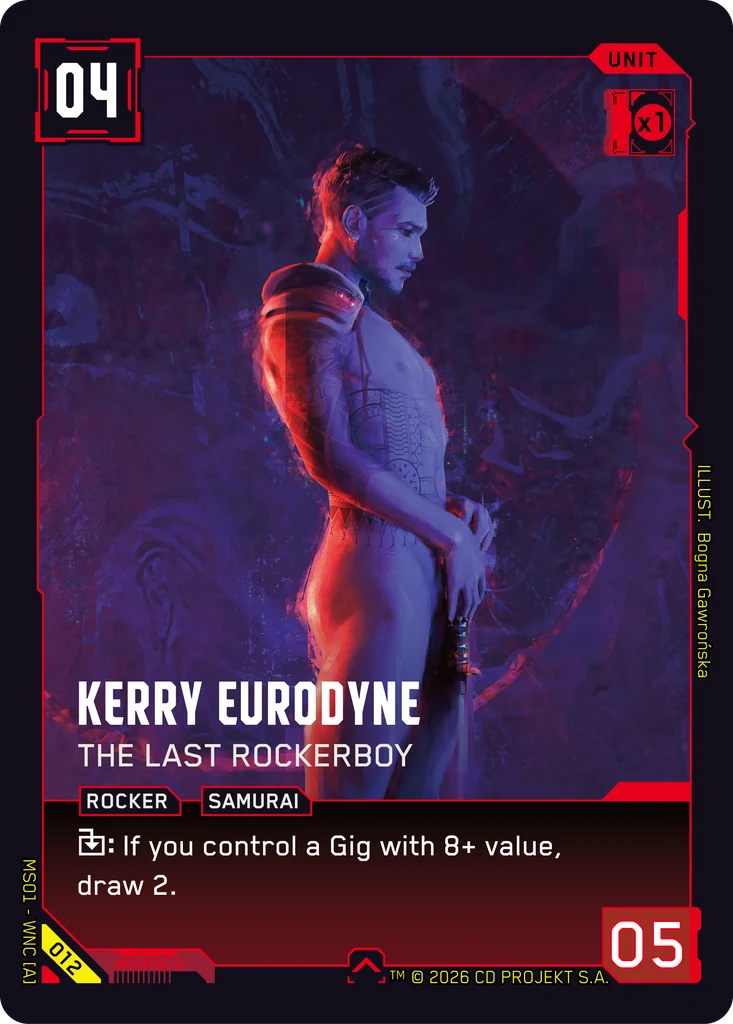 Kerry Eurodyne: The Last Rockerboy - Cyberpunk TCG card