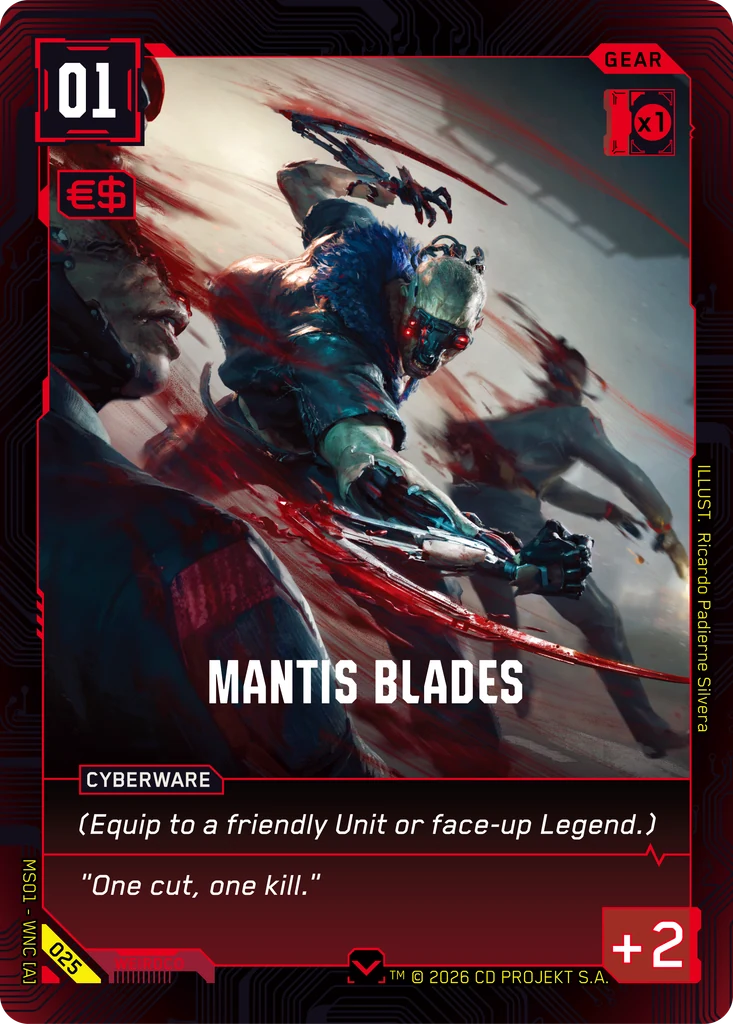 Mantis Blades - Cyberpunk TCG card
