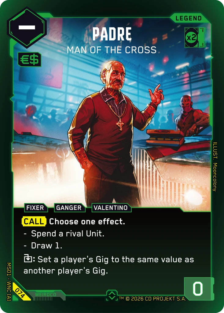 Padre: Man of the Cross - Cyberpunk TCG card