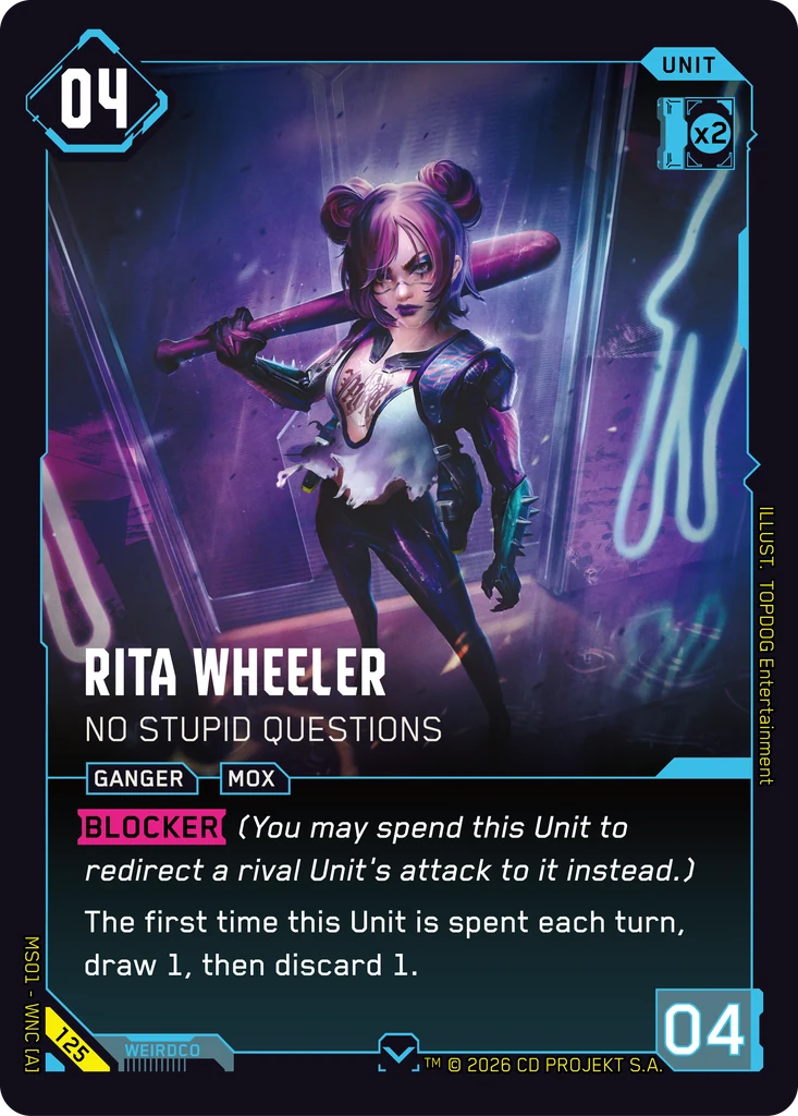 Rita Wheeler: No Stupid Questions - Cyberpunk TCG card
