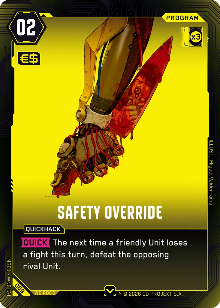 Safety Override - Cyberpunk TCG card
