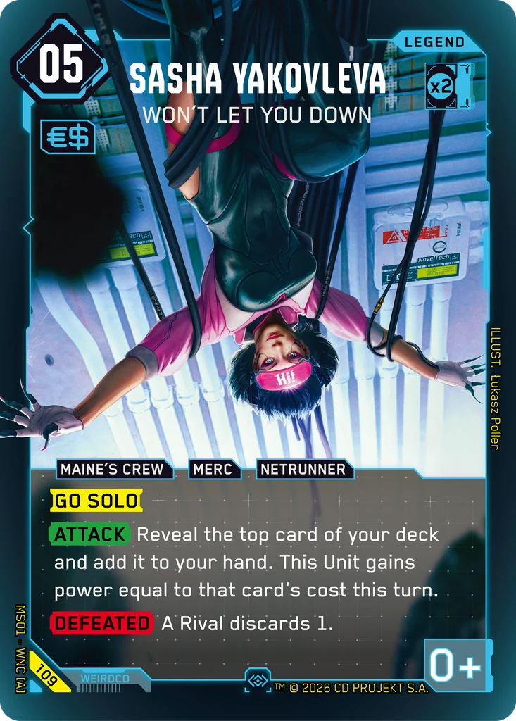 Sasha Yakovleva: Won't Let You Down - Cyberpunk TCG card