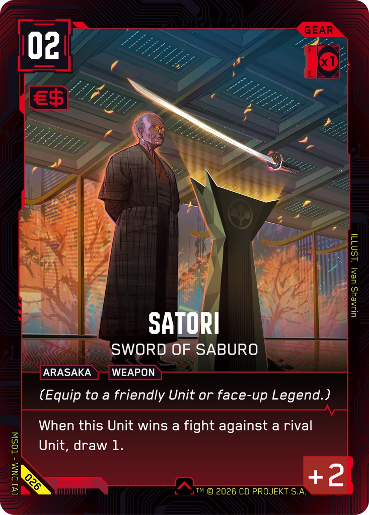 Satori: Sword of Saburo - Cyberpunk TCG card