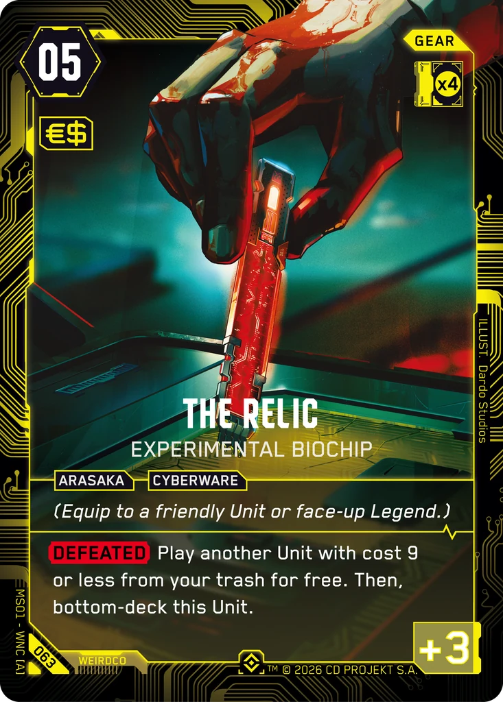 The Relic: Experimental Biochip - Cyberpunk TCG card