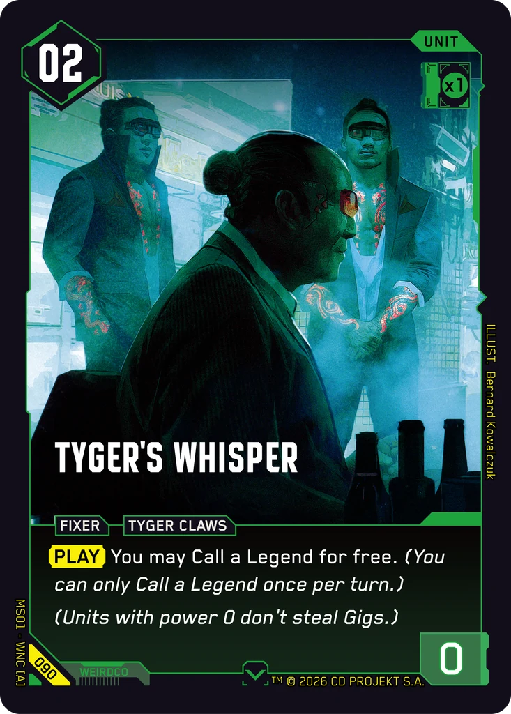 Tyger's Whisper - Cyberpunk TCG card