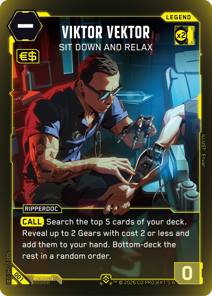Viktor Vektor: Sit Down and Relax - Cyberpunk TCG card