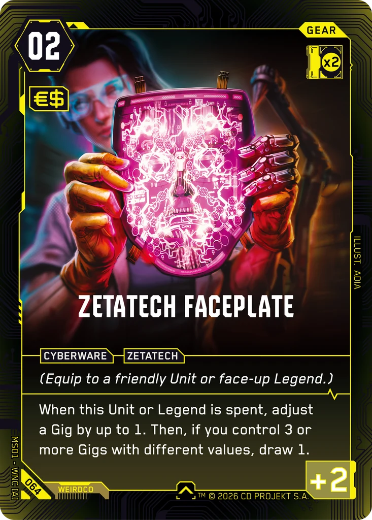 Zetatech Faceplate - Cyberpunk TCG card